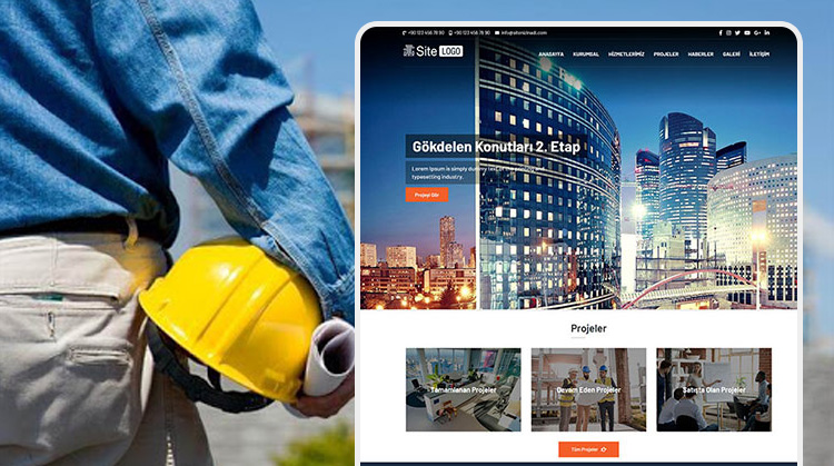 İnşaat Firmaları için Hazır Web Sitesi